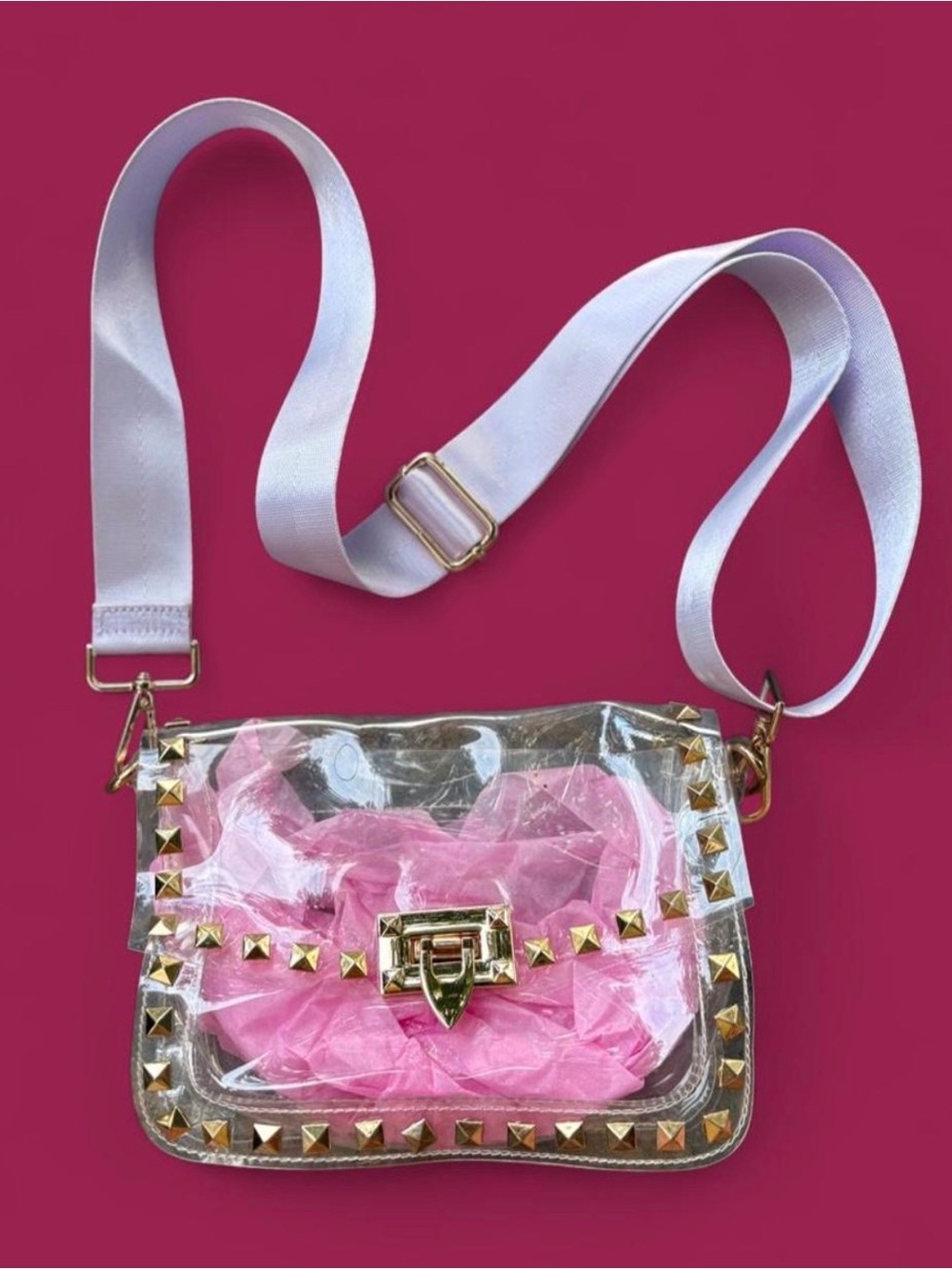 Clear Stadium Approved Studded Crossbody Bag